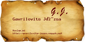 Gavrilovits Józsa névjegykártya